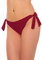 Aquarti Bikinihose Damen mit seitlicher Schnürung – Hüftslip Bikinihosen für Damen in Unifarben, Farbe: Dunkelrot, Größe: 42