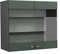Vicco Küchenglasschrank Fame-Line, Glashängeschrank, Grün-Gold Landhaus/Anthrazit, 80 cm