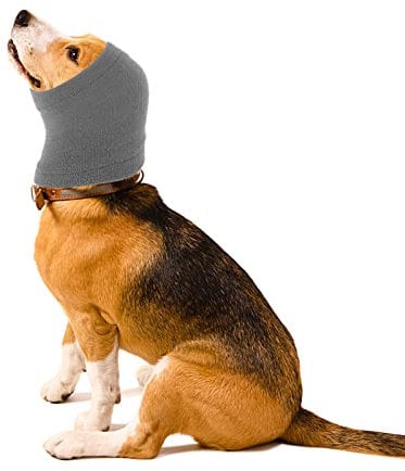 Cobee Dog Snood for Neck and Ears Warmer, Pet Ear Covers (L Size, Gray)