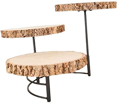 LOVIVER Tortenständer aus Holz, 3-lagig, Servierplatte, Dessert-Ausstellungsstand, rund, Obst-Dessert-Tablett, Küchenwerkzeug, Tortenplatte, Ständer, Party,
