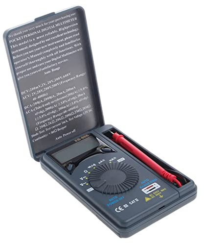 Pocket Digital Multimeter, XB866 Mini-Digital-Ohmmeter XB866 Manuelle und automatische Bereichswahl, Voltmeter Tester mit LCD, AC/DC-Spannungstransistor
