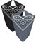 Van Der Rich ® - Set 2 Bandanas aus 100% Baumwolle Halstuch für Herren Damen (Schwarz-Grau, One Size)