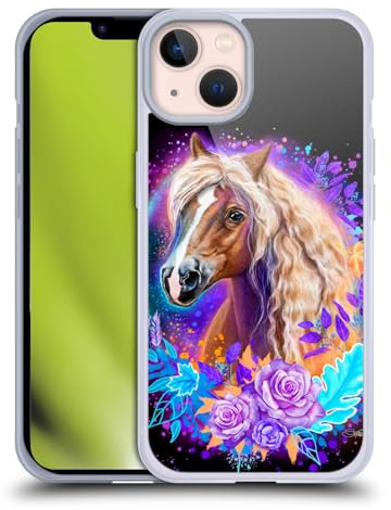 Head Case Designs Licenza Ufficiale Sheena Pike Spirito del Cavallo Viola con Rose Animali Custodia in Gel [Protezione di Grado Militare] Compatibile con Apple iPhone 13 E Compatibile con MagSafe