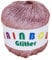 Rainbow Glitter - Glitzer-Bändchengarn auf 25 Gramm Knäuel in der Farbe Rosé