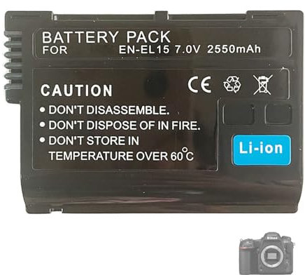 Aousavo EN-EL15 EN-EL15a EN-EL15b Batterie de rechange compatible avec Nikon D500 D750 D800 D810 D850 D7000 D7100 D7200 D7500 Z5 Z6 Z7