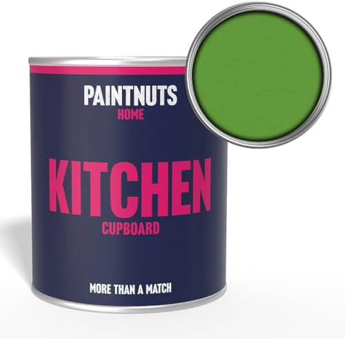PaintNuts Kitchen Cupboard Paint - RAL-6018 - YELLOW GREEN Gloss 500ml Tin