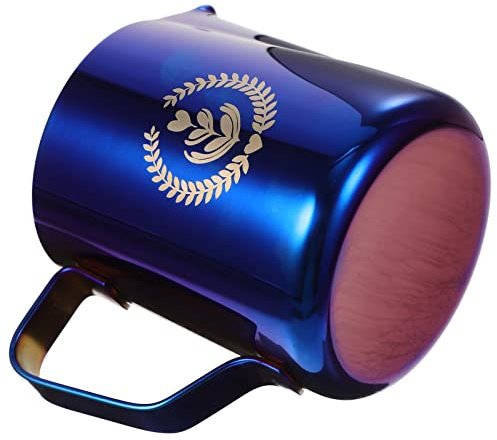 Zerodeko Edelstahl Milchaufschäumer Kaffeekanne Mit Messskala Für Latte Art Ergonomisches Design Für Einfachen Gebrauch Zum Schäumen Und Servieren Von Milch