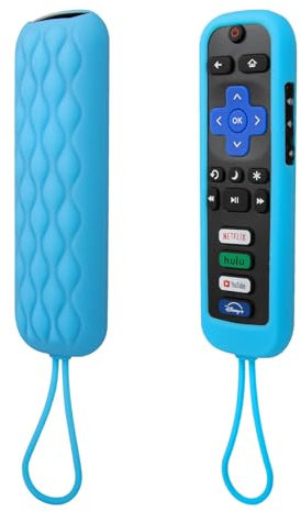 Coperchio Protettivo Universale Blu Luminoso per Roku/Now TV Telecomando, Copertura Remota SOLO per Now TV/Roku Telecomando, Guscio Resistente Antiurto Antiscivolo con Cinturino - Bagliore blu