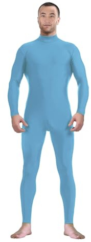 Aniler Herren und Damen Spandex Headless und ohne Handschuhe Socken Zentai Kostüm Bodysuit Stretchy Cosplay Unitard Body Suit (groß, Hellblau)