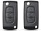 BARAC Lot de 2 coques de clé 3 boutons Citroën C2 C3 C4 C5 Picasso Peugeot 206 207 307 308 407 408 Partner Télécommande Voiture Compatible CE0523 VA2