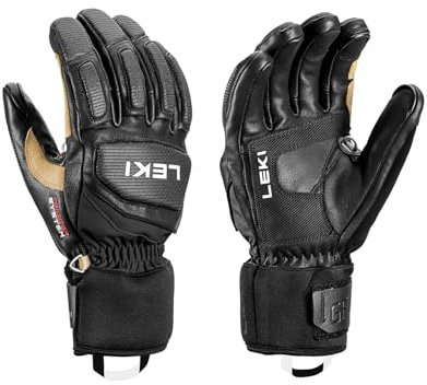 LEKI Griffin Pro 3D Handschuhe Skihandschuhe Fingerhandschuhe (schwarz-braun, 9.0)