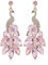 fdsmall Frauen Quasten Ohrringe Pfau Ohrringe Österreichische Kristall Boho Wasserfall Perlen Fransen Tropfen Ohrring (Pink)