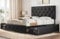Yaheetech 5ft King Bed Frame Upholstered Platform Bed with Adjustable Diamond Button-Tufted Headboard and 2 Drawers Storage/Sturdy Wood Slat Support/No Box Spring Needed,Black King Bed