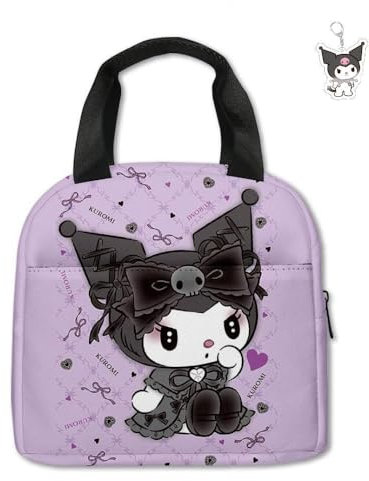AII Lover Bolsa de almuerzo japonesa Kawaii con llavero, bonita lonchera portátil con aislamiento, bolsa térmica para adolescentes y estudiantes (C)