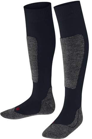 FALKE Active Ski K Kh lana hilo funcional gruesos cálidos 1 par, Calcetines de esquí Unisex niños, Azul Space Blue 6116, 39-42