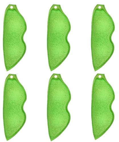 6 Pcs Bean-Shaped Cleaning Sponges – Heat-Resistant Scrubbers for Small-Mouth and Baby Bottles – Durable and Efficient Green Sponges for Easy Bottle Cleaning