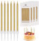 LFBEST 24 Stück Geburtstagskerzen Kuchen Gold, Lange Dünne Cupcake Kerzen für Dekorative Geburtstag Hochzeit Party, Goldene Kerzen, Geburtstagskerzen für Torte, Kerzen Geburtstagskuchen(Gold)