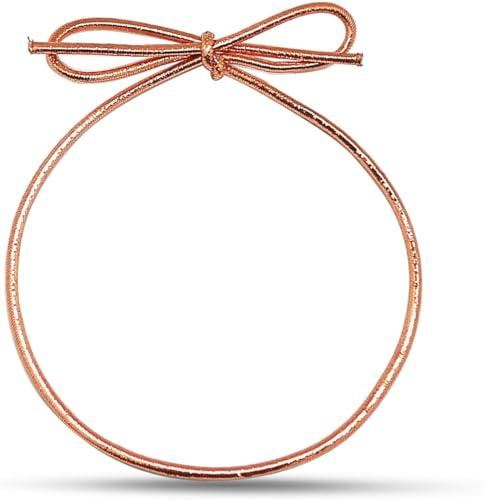FQTANJU 100 Stück rotgoldene Stretchschlaufen mit vorgebundenen Schleifen aus elastischem Band, 15,2 cm, elastische Metallschnur, Geschenkschleifen für Geschenkboxen, Etiketten, Handwerk und einfaches