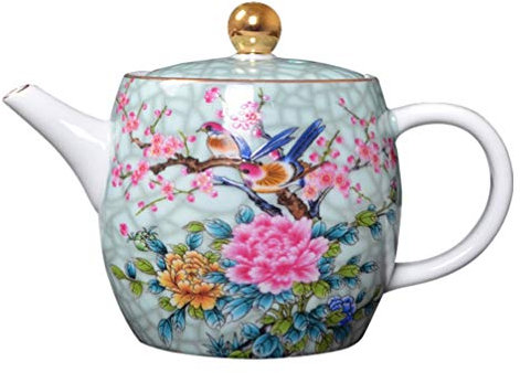 Teiera Royal Vintage Bone China Teiera Fiore Uccello Teiera In Porcellana Caffettiera Che Serve Tè Bollitore Servitori Per Infusore Kung Fu Amanti Del Tè Regalo Teiera Per Il Latte