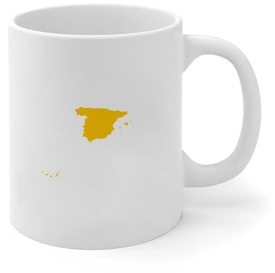 Wodevor Tazas de café de España de 325 ml, bandera de regalo para viajeros, lindas tazas de café regalos para papá de parte de su hija, cerámica blanca
