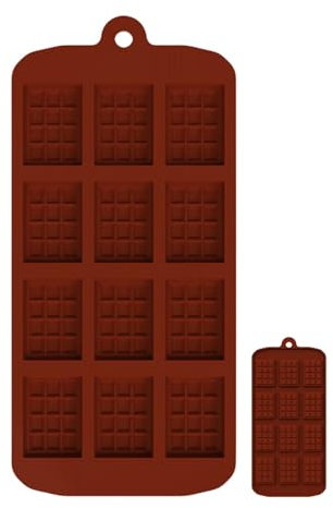 Molde para gofres para hornear, gofrera de silicona, Bandeja para gofres de 12 cavidades para hacer chocolate, Molde rectangular antiadherente para barra de chocolate, resistente al calor, para barra
