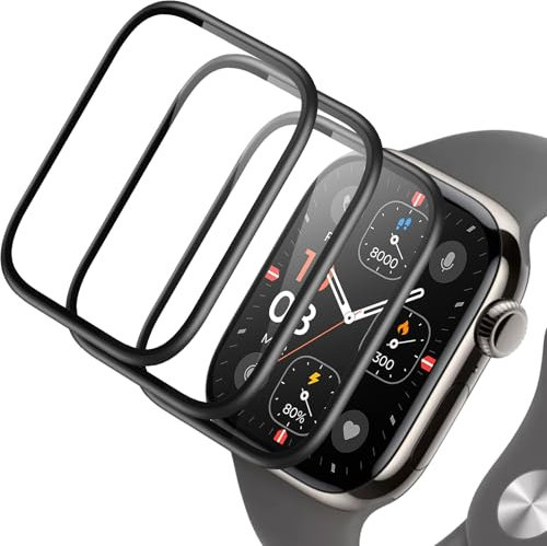 IQShield Protector de Pantalla para Apple Watch Series 10 42mm Cristal Templado, 3D Cobertura Completa, Sensible al Tacto, Sin Burbujas, Vidrio Templado para iWatch 10, 3 Piezas