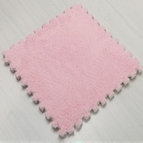 EPANO LXXW puzzlematte plüsch Ineinandergreifende Plüsch-Teppichblöcke aus Schaumstoff, 24 Stück, Kletter-Fußmatten, rutschfeste Plüsch-Fußmatten, ineinandergreifende plüsch-schaumst