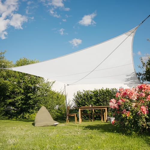 Maanta - EZ Breez Vela Ombreggiante Impermeabile White Rettangolare 4x6 m Protezione UV Tenda a Vela per Giardino Balcone Terrazza e Piscina