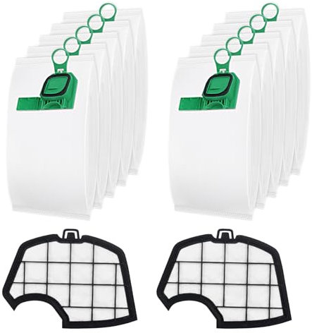 10 Sacchetti per Aspirapolvere Vorwerk Folletto VK140 VK150 FP140 FP150 con 2 Filtri per Aspirapolvere Folletto