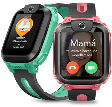 imoo Z1 Reloj Inteligente Niño, Reloj GPS Niños con 4G HD Vídeo de Larga Duración y Llamada Telefónica Smartwatch Niños IPX8 Resistente al Agua y Posicionamiento GPS en Tiempo Real -Verde