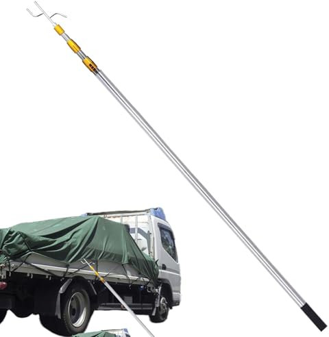 Laderaumhaken mit Teleskopstange, 1,5 m, Gyret-Werkzeug aus Edelstahl für LKW-Ladeflächen, robustes und rostfreies Greifwerkzeug