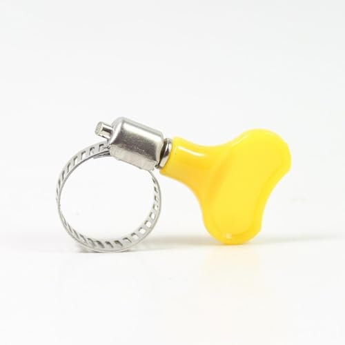 Colliers de serrage à vis sans fin réglables, poignée en plastique jaune, 8-32 mm, en acier inoxydable, pour tubes, colliers de serrage, 25, 38 mm (5 pièces)