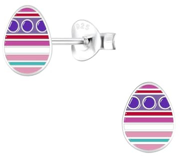 Monkimau Mädchen Ohrringe Easter Egg | Ohrstecker aus 925 Sterling Silber | Kinderohrringe hypoallergen