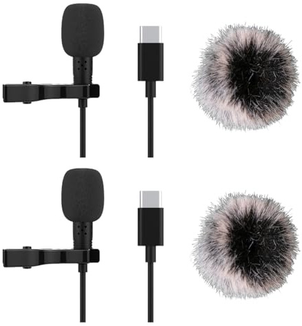 Tomedeks Tomdesk Type-C Lavalier Streaming Mikrofon Handy, Mini Handy Mikrofon für Android und Tablets, Microphone mit Windschutz für Streaming, Podcast, kompatibel alle Geräte mit Typ-C Anschluss