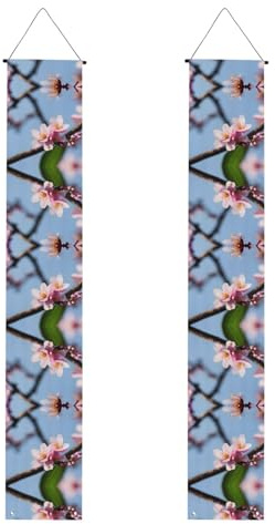 Pflaumenblüten-Banner, 1 Druck, Polyester-Banner, für drinnen und draußen, einfach aufzuhängen, wiederverwendbar