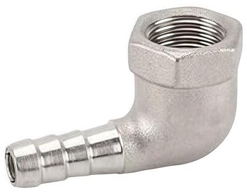304 Acciaio inossidabile accoppiamento, Raccordo riduttore a gomito in acciaio inossidabile 304 con filettatura femmina BSP for raccordo portagomma 1 pezzo(10MM*3/8inch)