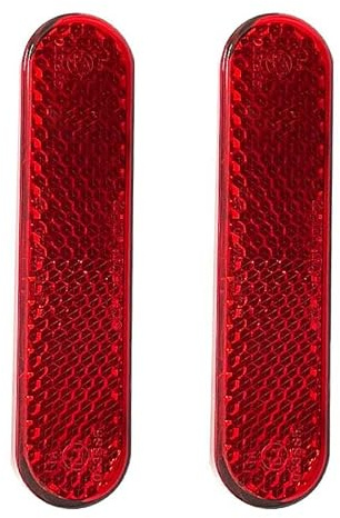 Catadióptrico Moto Homologado E4, 2 Piezas, 95 × 24 × 8 mm | Reflector para motocicleta, Reflectivo Trasero, Adhesivo Universal, Para Matrícula, Parachoques y Casco