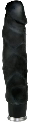 Nature Skin Big Vibe - stimulierender Natur-Vibrator für Frauen und Männer, leicht einführbar, wie echte Haut, 8 Vibrationsmodi, schwarz