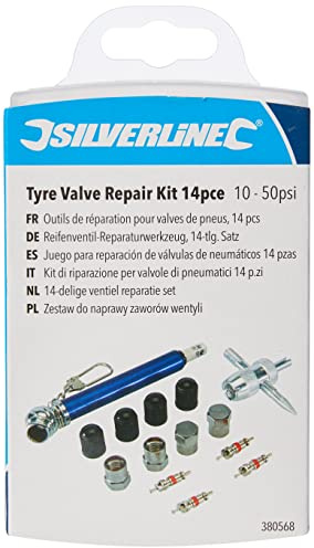 Silverline 380568 Tyre Valve Repair Kit 14pce 10 - 50psi