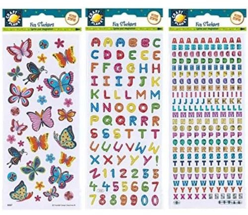 Craft Planet Fun Stickers, Reflective Alphabet, for Young Crafters, Posters, Card Making, Scrapbooking, Party Bag Fillers, Books, Reward Charts, Invites, Crafts Supplies