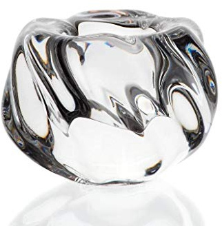 Kerzenhalter Katarina Silver Votiv Teelichthalter Glas Bleikristall 7cm klar
