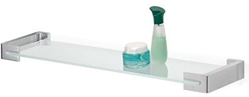 Tiger Ontario Repisa, Estante para Baño y Ducha, 60 x 13.1 x 3.8 cm, Metal, Cromo, Cristal de Seguridad