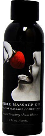 Earthly Body Strawberry Edible Massage Oil, 2 oz, MSE203