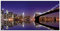 ARTland Glasbilder Wandbild Glas Bild einteilig 60x30 cm Querformat USA Amerika New York City Brooklyn Bridge Nacht Gebäude S6FE