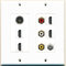 RiteAV – (2 Gang decorativa) 4 HDMI Coaxial Toslink de vídeo compuesto placa de pared blanco