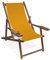 Holz-Liegestuhl mit Armlehne und Getränkehalter, Klappbar, mit dunkelbrauner Lasur, Wechselbezug (Orange)