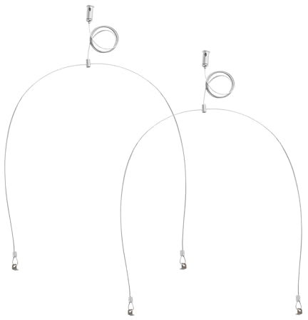 LEDKIA LIGHTING - Kit de Suspension en Y pour Panneaux LED | 2 Câbles en Acier Inoxydable | Pour Plafond 1 m | Compatible 120x30 et 120x60, Métallique, Acier Inoxydable