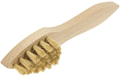 Cremebürste Schuhbürste mit Spitze, Naturborsten, hell | Tiegelbürste, Auftragsbürste, kräftige Bürste für Schuhcreme und Schuhwachs, Made in Germany