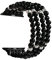 GEMEK Compatible con Apple Watch Band 38/40/41mm Women iWatch Bands Series 9/8/7/6/5/4/3/2/1, Pulsera de perlas elástica hecha a mano para niñas (Negro)