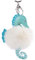 ACVIP Porte-clés en forme d'hippocampe avec pompon en fausse fourrure, ecru (Ecru) - 8AC11Y04E-3